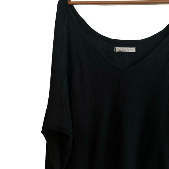 We The Free Waffle Knit Slouchy Oversized Off the Shoulder Long Sleeve Top Med - Picture 2 of 6